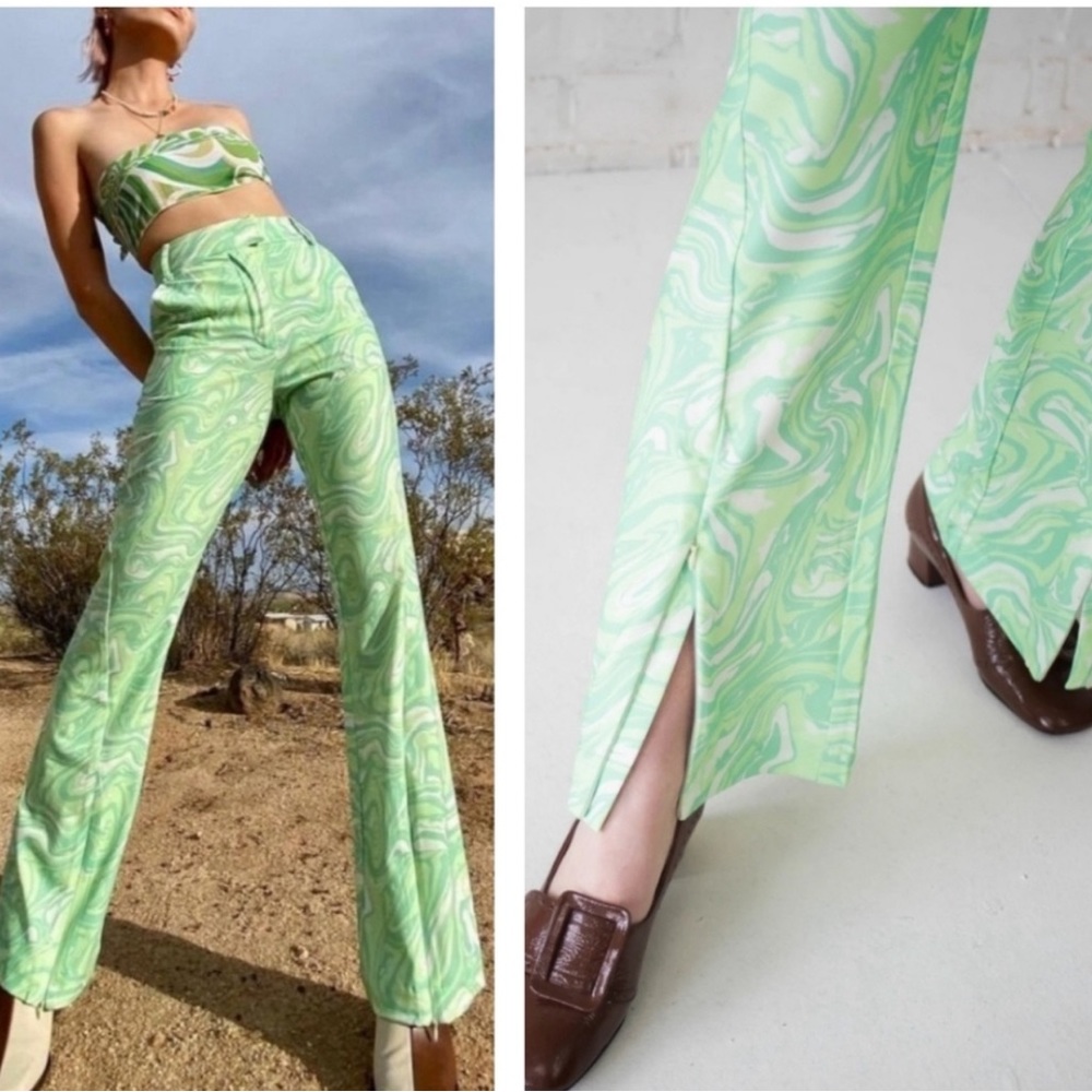 House of Sunny Stretch Satin Sisi grass pant 2